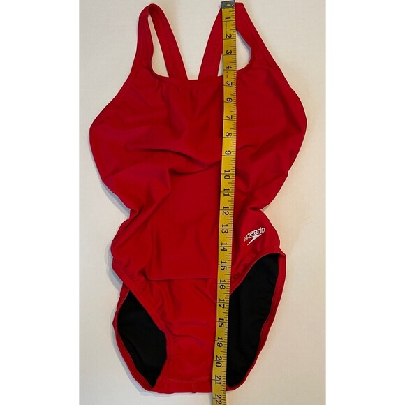 Speedo Women's Solid-Color One-Piece ProLT Swimsuit LC7 High Risk Red Size 8/34 - Picture 6 of 8